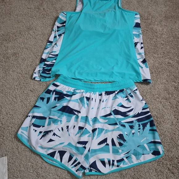 Summer Mae Blouson Tankini Swimsuits Women Tummy Control 2 Piece Bathing Suit - Picture 7 of 11